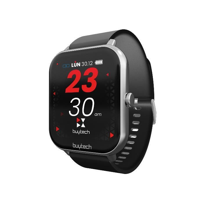 Techmade SMARTWATCH BUYTECH BY-ALFA-SILKBK CASSA SILVER CINTURINO SILICONE NERO